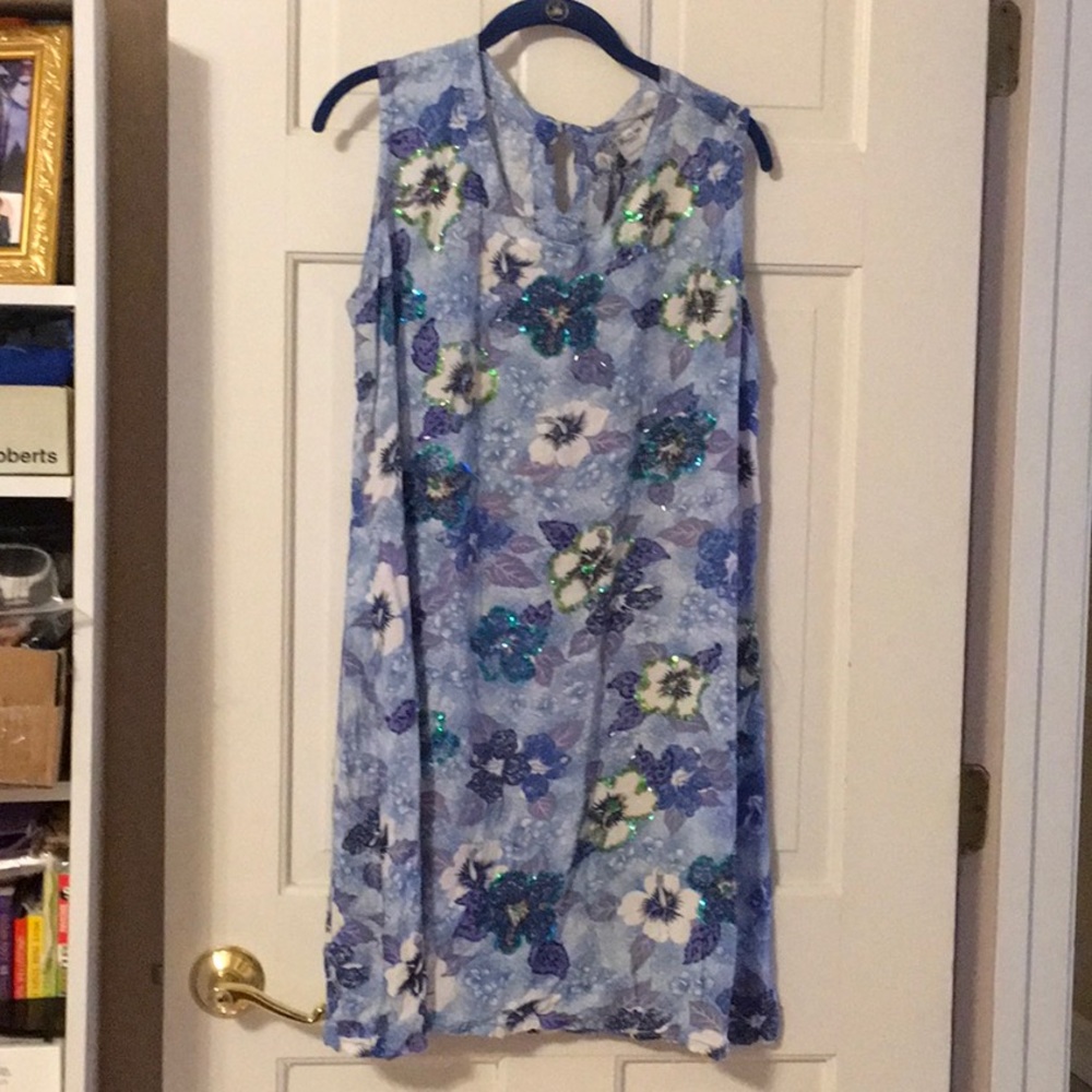 EUC,XXL,SwimCoverup,Handmade,Cotton kneelength,keyhole back,Round front neckline